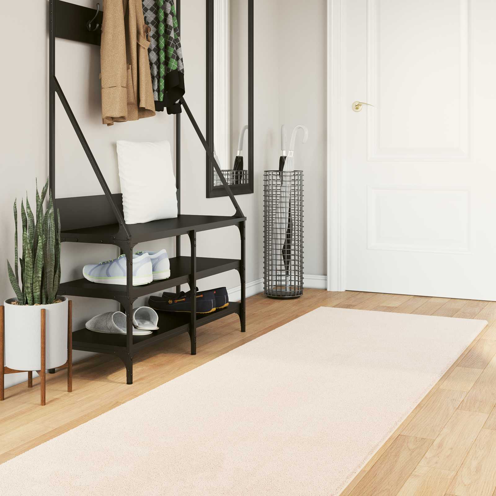vidaXL Keskikorkea pehmeä ja konepestävä matto HUARTE Beige Polyesteri