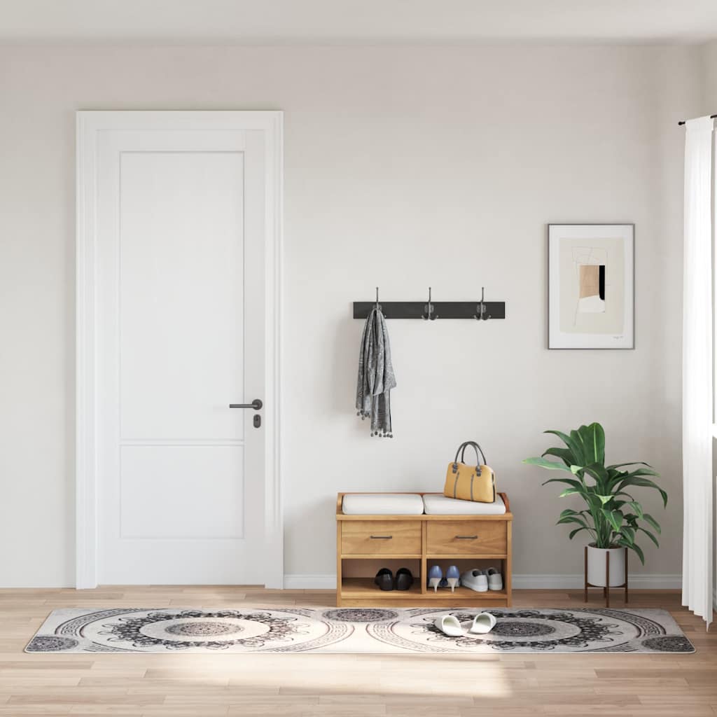 vidaXL Matto pestävä 80x300 cm musta ja harmaa