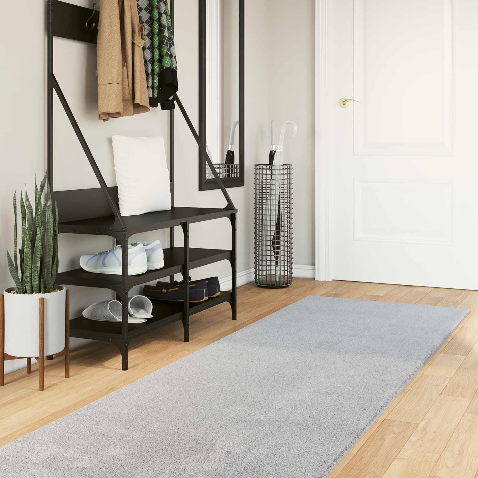 vidaXL Keskikorkea pehmeä ja konepestävä matto HUARTE Harmaa