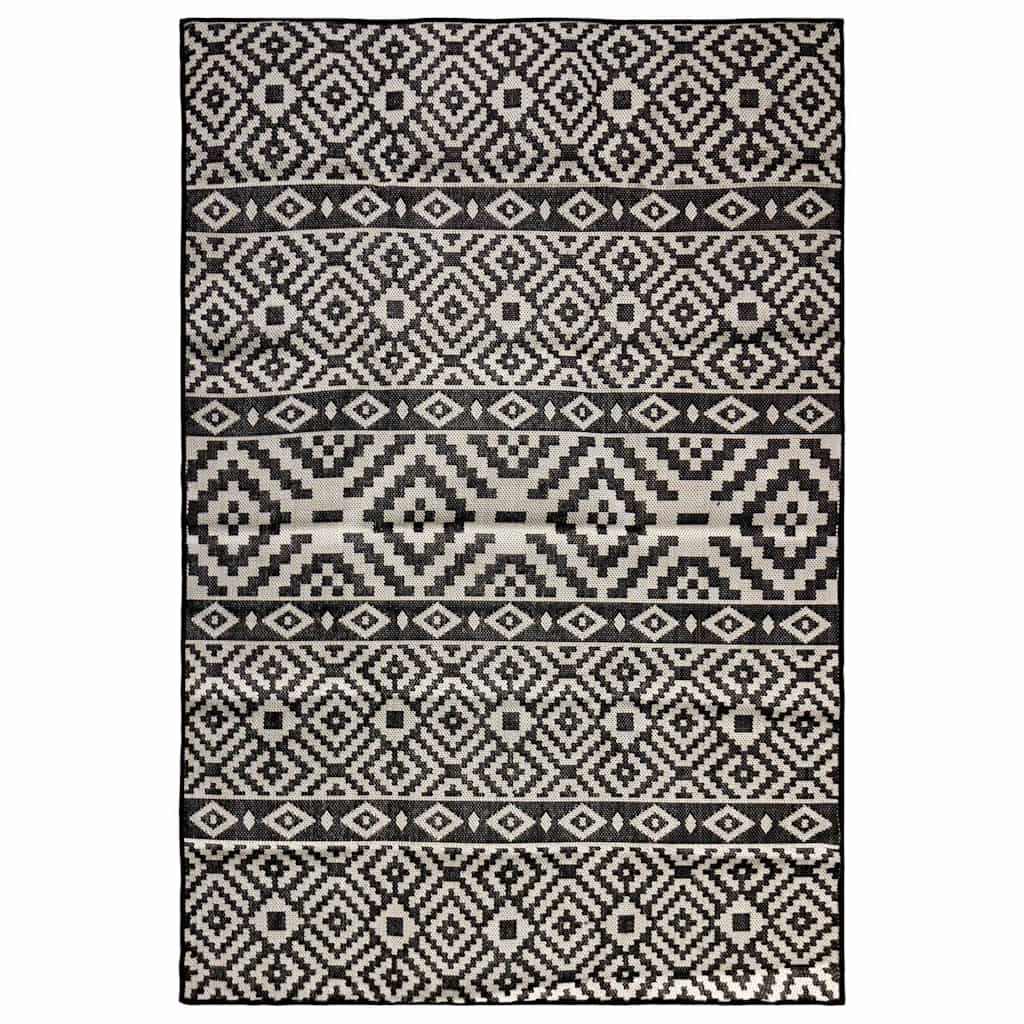 Flatweave 140x200 cm mustat raidat